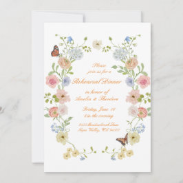 Invitación Romantic Pastel Floral Rehearsal Dinner Invite