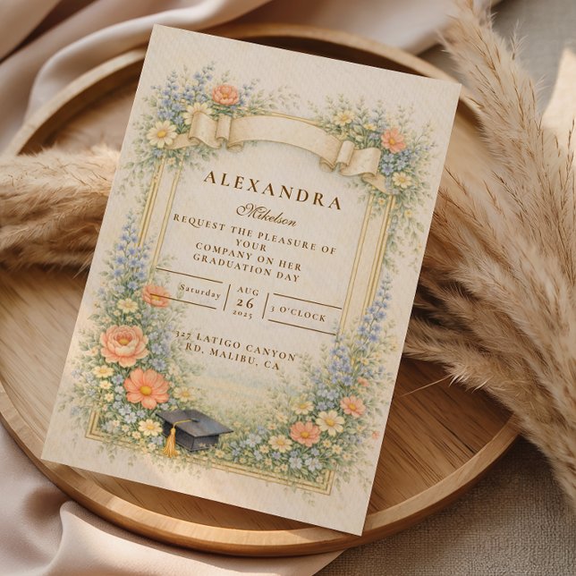 Invitación Romantic Pastel Graduation Party (Subido por el creador)