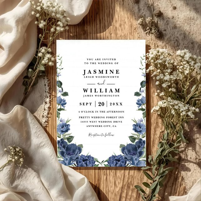 Invitación Romantic Peony Garden Elegant QR Code Wedding (Subido por el creador)