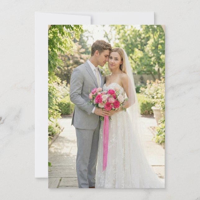 Invitación Romantic Pink Garden Photo (Anverso)
