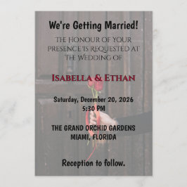 Invitación Romantic Red Roses Elegant Wedding Invitation
