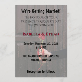 Invitación Romantic Red Roses Elegant Wedding Invitation