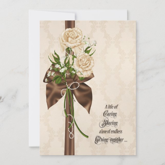 Invitación Romantic Rose Bouquet (Anverso)