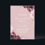 Invitación Romantic Roses Dusty Pink ⎮ Mauve Wedding<br><div class="desc">Modern stylish dark wedding invitation,  pink roses with gold dust on with a gold ink pour effect and modern calligraphy. Classy and elegant,  simple and modern invitation.</div>