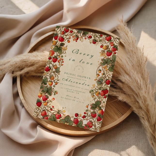 Invitación Romantic Strawberry Floral Bridal Shower (Subido por el creador)
