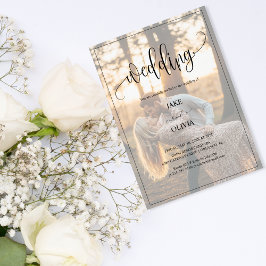 Invitación Romantic Sunset Elegant 2 Photo Boda