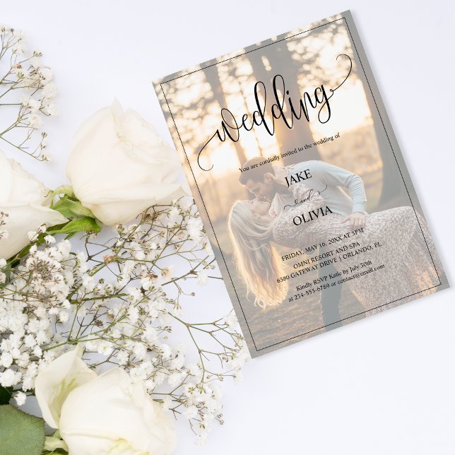 Invitación Romantic Sunset Elegant 2 Photo Boda (Subido por el creador)
