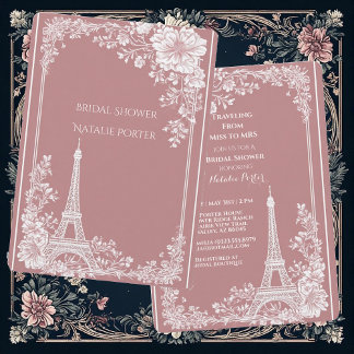 Invitación Romantic Traveling from Miss to Mrs Bridal Shower 
