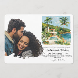 Invitación Romantic Tropical Island Wedding