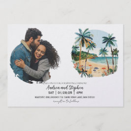 Invitación Romantic Tropical Island Wedding