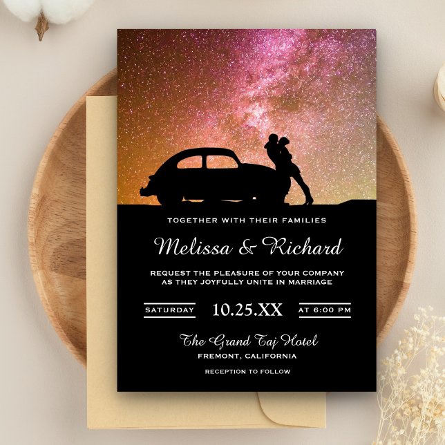 Invitación Romantic Twilight Galaxy Couple Wedding Invitation (Subido por el creador)