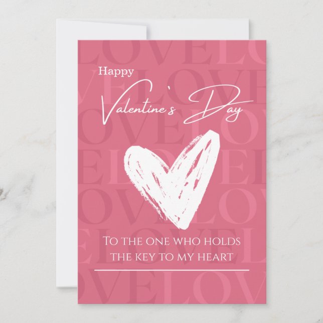 Invitación Romantic Valentine's Day Card Idea | Deep Love Quo (Anverso)