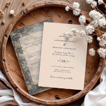 Romantic Vintage Botanical Blue Beige tapestry