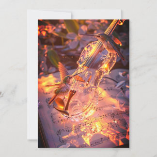 Invitación Romantic Violin & Bird Wedding Invitation | Music 