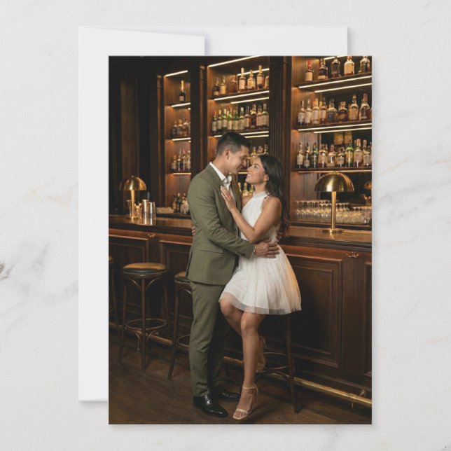 Invitación Romantic Warm Brown Photo (Anverso)