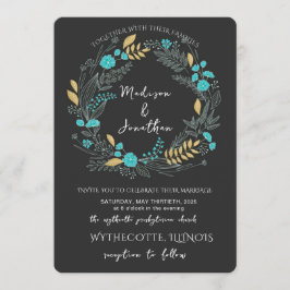 Invitación Romantic Watercolor Flower Wreath Wedding