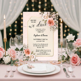 Invitación Romantic Watercolor Roses Rehearsal Dinner