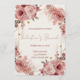 Invitación Romantic Watercolor Valentine’s Brunch Invitation
