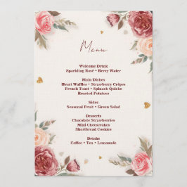 Invitación Romantic Watercolor Valentine’s Brunch Menu