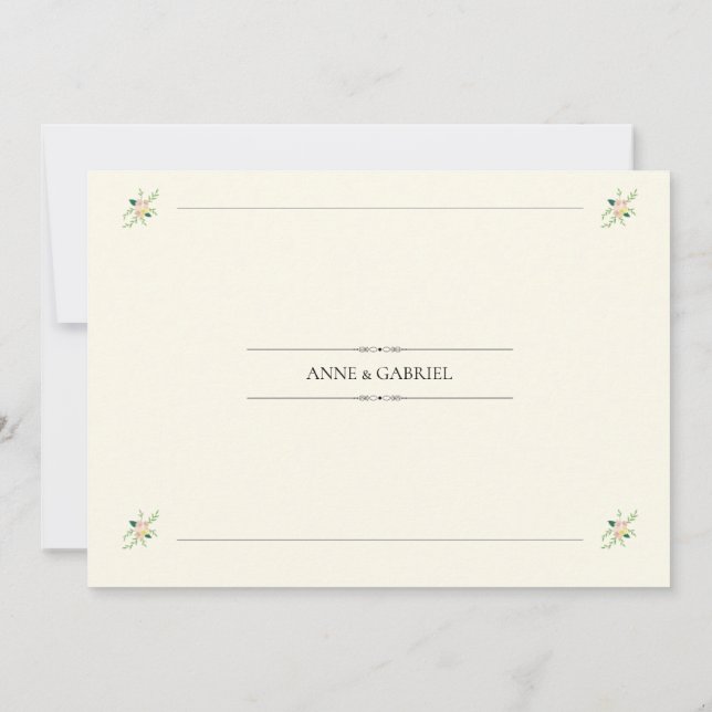 Invitación Romantic Wedding Invitation (Reverso)