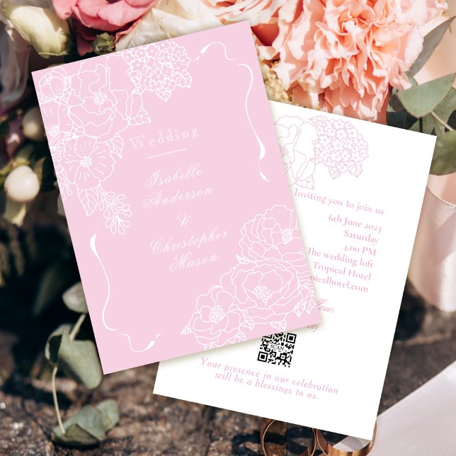 Invitación Romantic Wedding Peonies Delicate Blush Pink (Subido por el creador)
