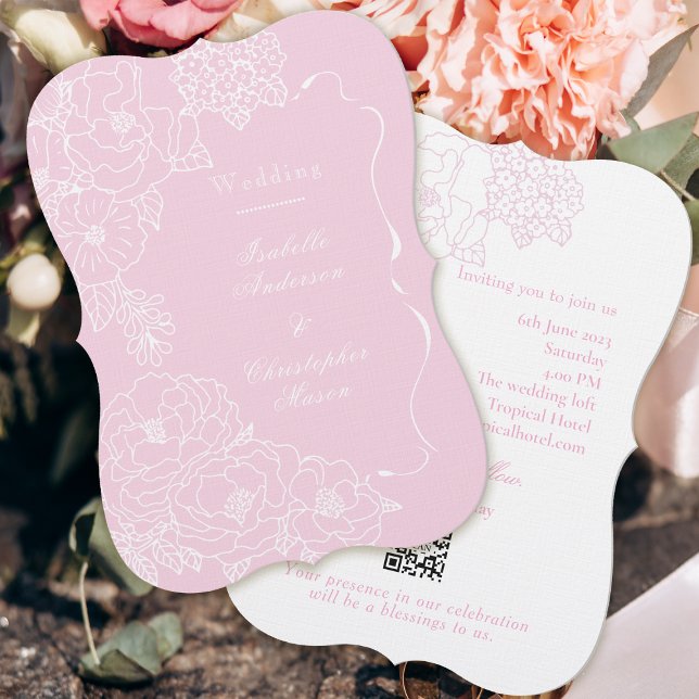 Invitación Romantic Wedding Peonies Delicate Blush Pink (Subido por el creador)