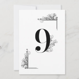 Invitación Romantic Wedding table number card
