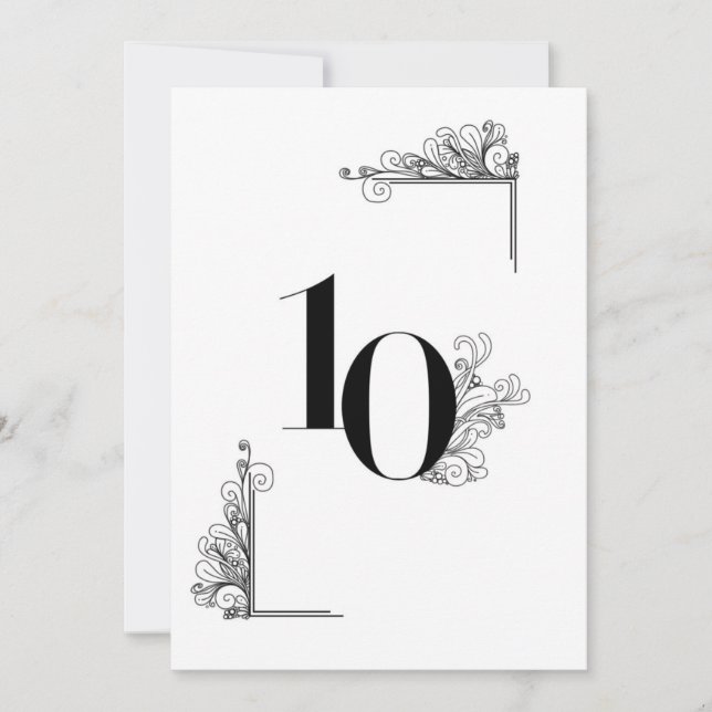 Invitación Romantic Wedding table number card (Anverso)