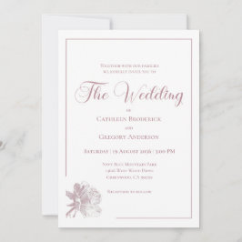 Invitación Romantic White Blush Pink Floral Wedding