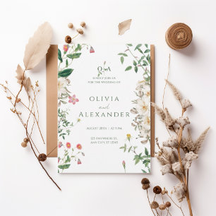 Invitación Romantic Wildflower Botanical Wedding Invitation