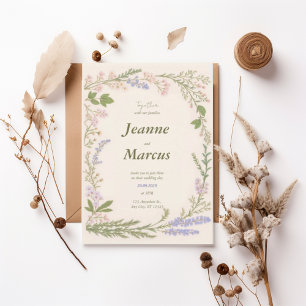 Invitación Romantic Wildflower Wreath Wedding Invitation