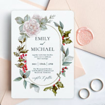 Romantic Winter Floral and Evergreens Wedding