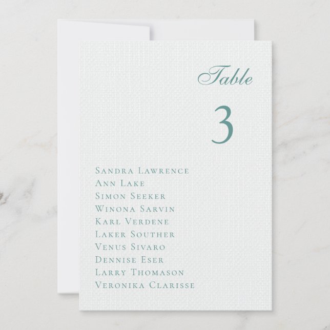 Invitación Romantic winter forest Wedding Table Seating Card (Anverso)