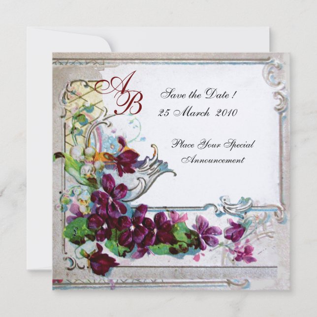 Invitación ROMANTICA 4 MONOGRAMA 2,papel metálico dorado (Anverso)