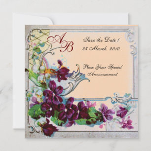 Invitación ROMÁNTICA 4 MONOGRAMA, Rosa