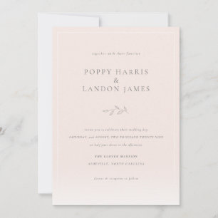 Invitación romántica a la boda botánica rosa Rubor
