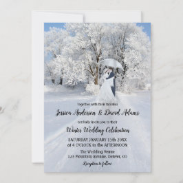 Invitación romántica a la boda de invierno