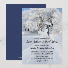 Invitación romántica a la boda de invierno