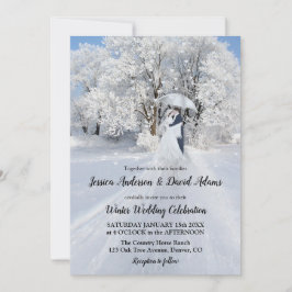 Invitación romántica a la boda de invierno