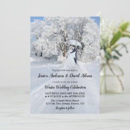 Invitación romántica a la boda de invierno