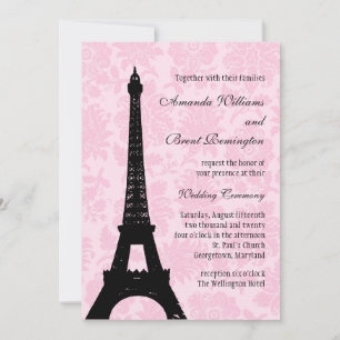 Invitación romántica a la boda de París