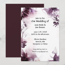 Invitación romántica a la boda de una flor silvest