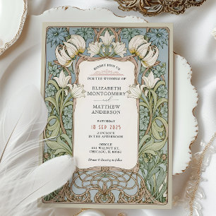 Invitación romántica a la boda de William Morris