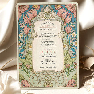 Invitación romántica a la boda de William Morris