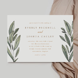 Invitación romántica a la boda evergreen