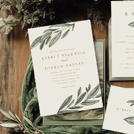 Invitación romántica a la boda evergreen