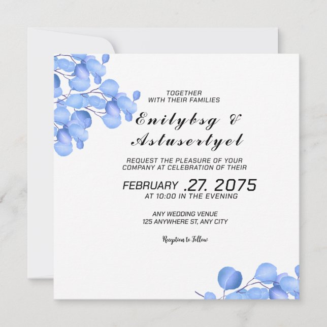 Invitación romántica a la boda fija la tentación c (Anverso)