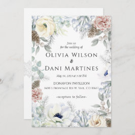 Invitación romántica a la boda floral de Rubor bla
