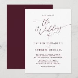 Invitación romántica a la boda Minimalista en Borg