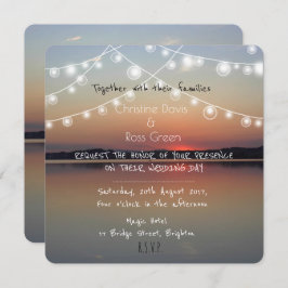 Invitación romántica a la boda romántica en el lag